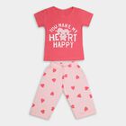 Girls' 100% Cotton Capri Set, Pink, small image number null