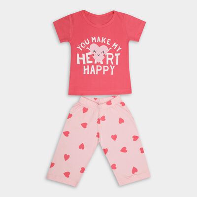 Girls' 100% Cotton Capri Set