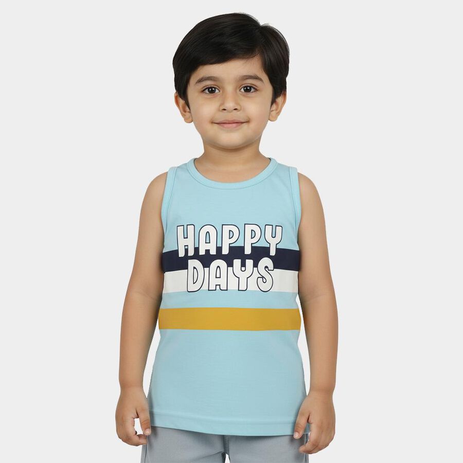 Boys Light Blue Round Neck Casual Boys T-Shirt, हल्का नीला, large