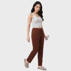 Women's Brown Straight Fit Heart Printed Pyjama, भूरा, small