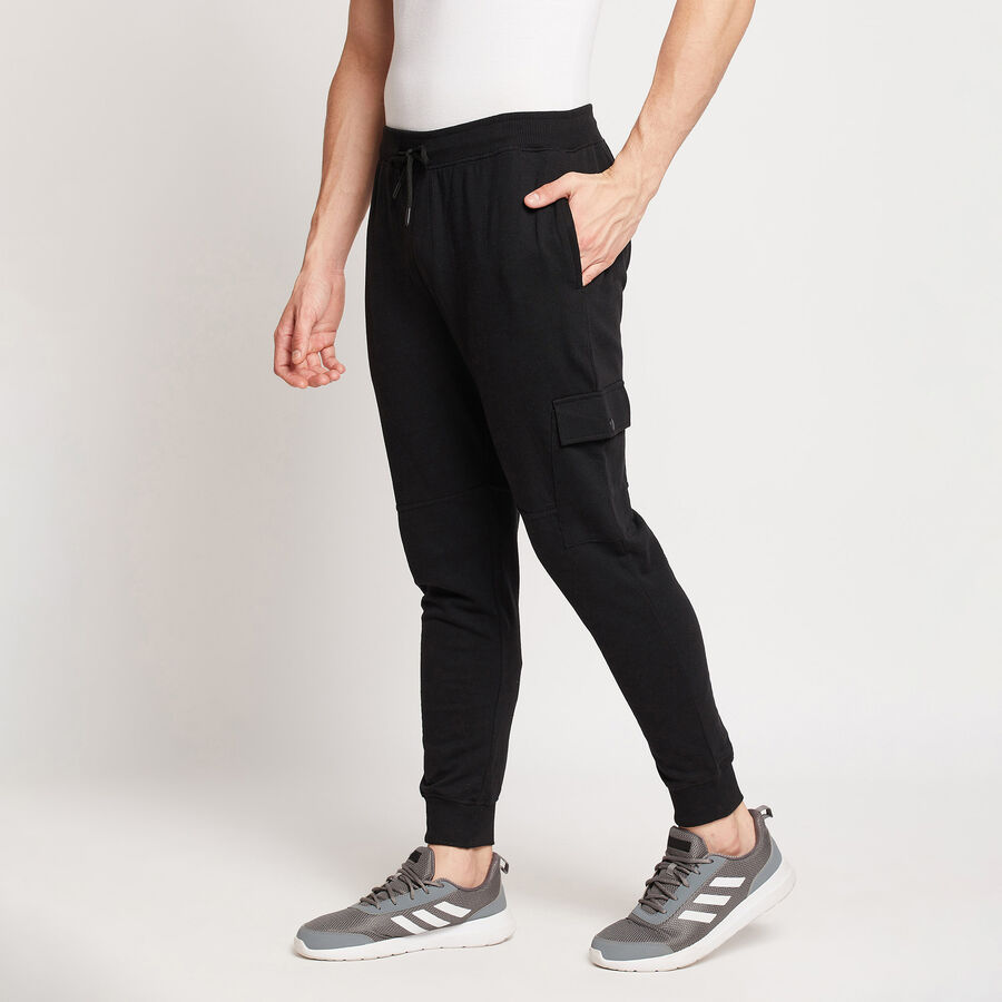Cut & Sew Active Track Pants, Black, large image number null
