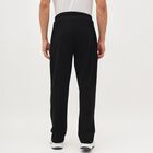 Men's Jet Black Relaxed Fit Logo Detail Track Pants, Black, small image number null
