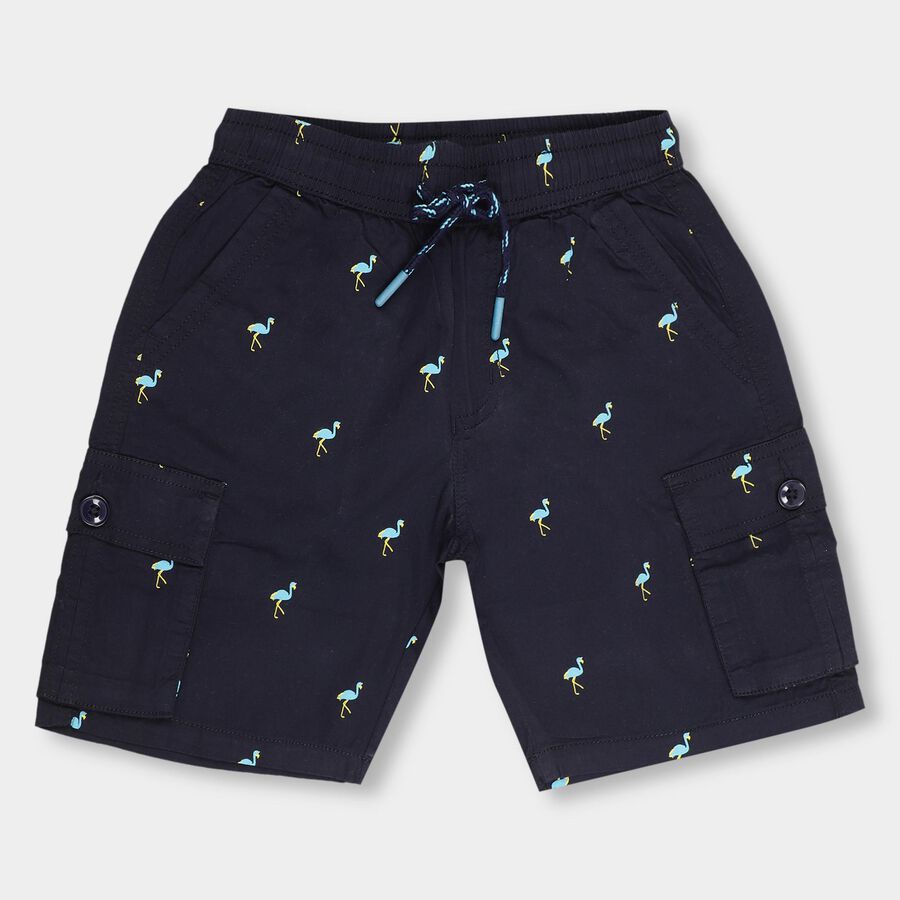 Boys' 100% Cotton Bermudas, नेवी ब्लू, large