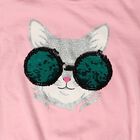 Girls Pink Cotton Round Neck Regular T-Shirt, हल्का गुलाबी, small