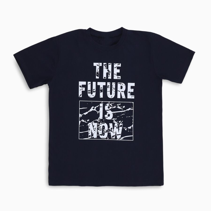 Boys' Half Sleeves T-Shirt, Navy Blue, large image number null
