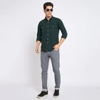 Men's 100% Cotton Casual Shirt , गहरा हरा, small image number null