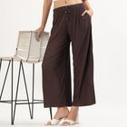 Women's Deep Chocolate Brown Pleated Harem Pants, Brown, small