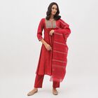 Women's Rich Crimson Embroidered Ethnic Set, Fuchsia, small image number null