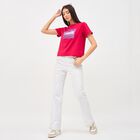 Women's Vibrant Red Cotton Round Neck Printed T-Shirt, Fuchsia, small image number null
