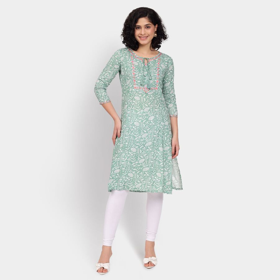 Ladies' Kurta, हल्का हरा, large image number null