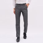 Men's Slim Fit Formal Trousers, Dark Grey, small image number null