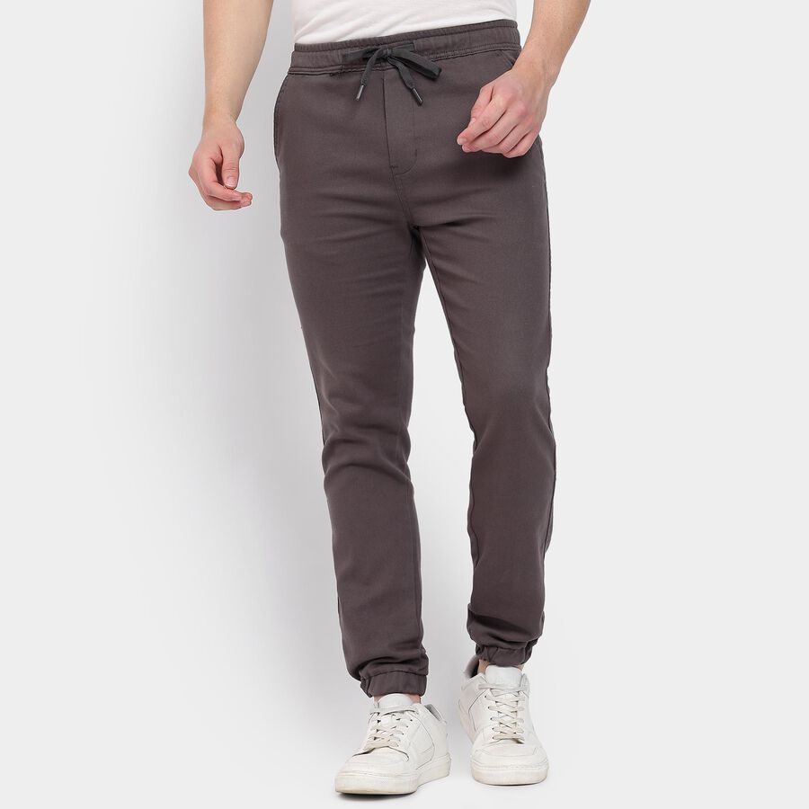 Men's Slim Fit Casual Trousers, Dark Grey, large image number null