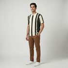 Men's White Round Neck Minimalist T-Shirt, Off White, small