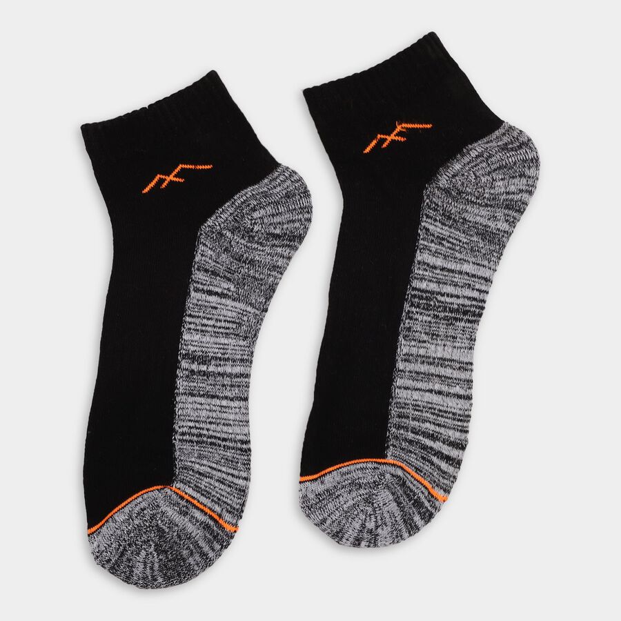 Men's Socks (Pack of 3), काला, large