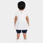 Infants White Round Neck Co-ord Set Upper and Bottom Set, White, small