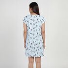 Women's Blue V-Neck Romantic Nighty, Light Blue, small