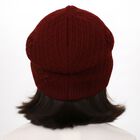 Girls Deep Maroon Knitted Winter Cap, Maroon, small image number null