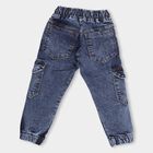 Boy's Stonewashed Blue Slim Fit Jogger Jeans, गहरा नीला, small image number null