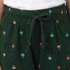 Girls' Green Jogger Fit Palm Print Pyjama, गहरा हरा, small