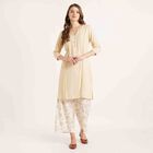 Solid 3/4th Sleeve Kurta, Beige, small image number null