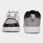 Men's Muted Charcoal Black and Light Grey Lace-Up Casual Shoes, Black, small