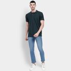 Men's Dark Forest Green Polo Neck T-Shirt, Dark Green, small image number null
