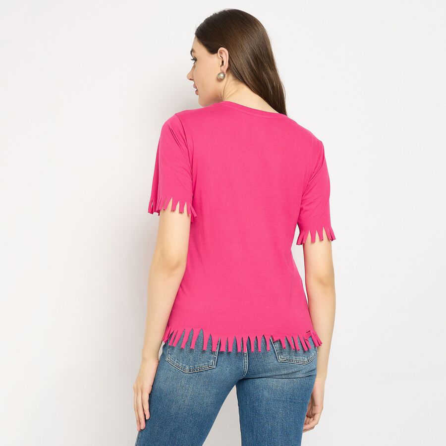 Ladies' Round Neck T-Shirt, Fuchsia, large image number null