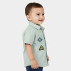 Infants Light Green Cotton Half Sleeve Classic Casual Shirt, Light Green, small