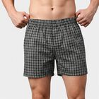 Men's Light Green Relaxed Fit Checked Boxers, Light Green, small