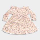 Infants' Multicolor Floral Print Full Sleeve Frock, ऑफ व्हाइट, small image number null