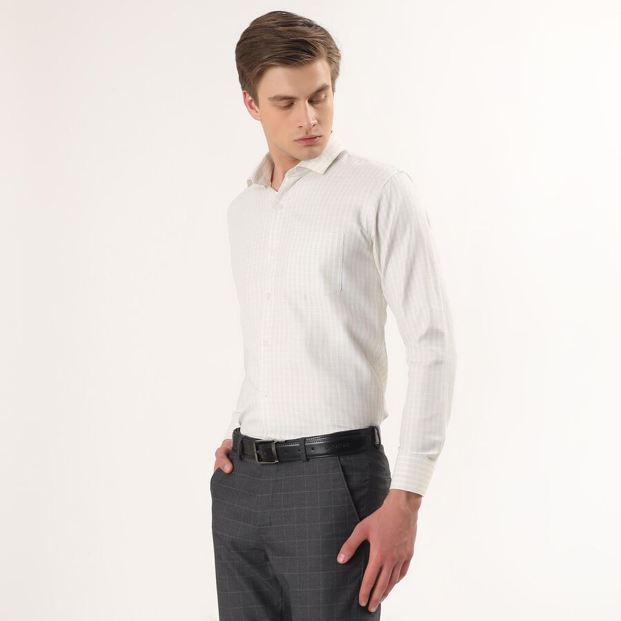 Men's Light Green Spread Collar Classic Formal Shirt, हल्का हरा, large