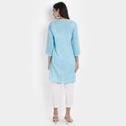 Cotton 3/4th Sleeves Empire Line Kurta, Light Blue, small image number null