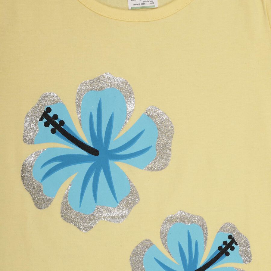 Girls' 100% Cotton T-Shirt , Yellow, large image number null