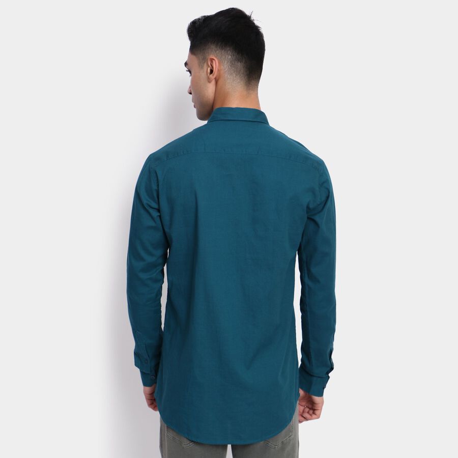 Men's 100% Cotton Casual Shirt, Dark Green, large image number null
