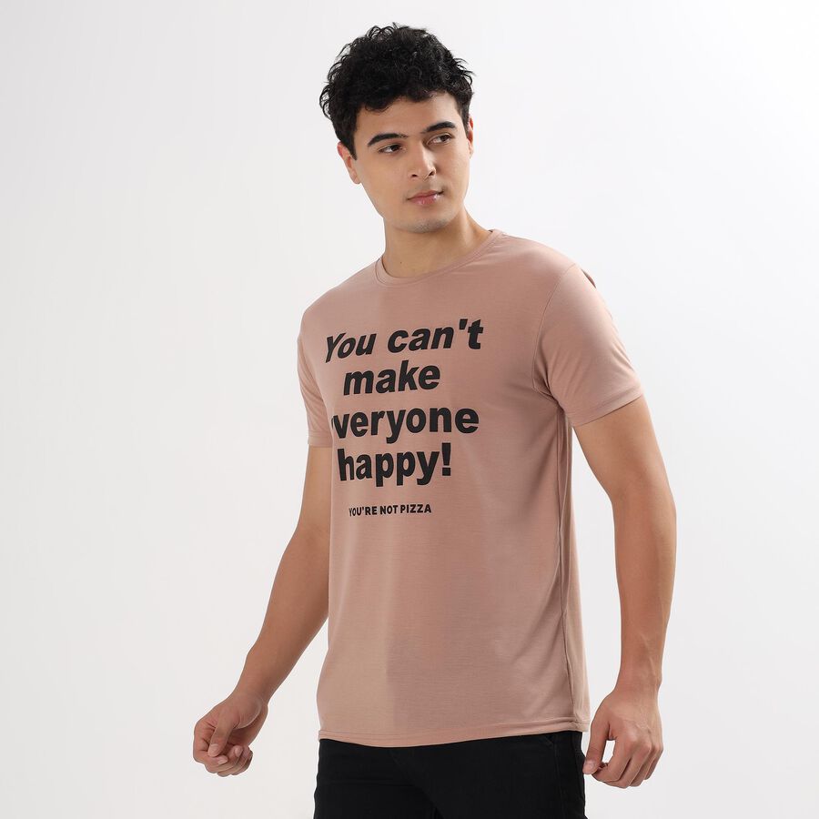 Men's Round Neck Half Sleeves T-Shirt , Light Pink, large image number null