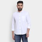Men's 100% Cotton Casual Shirt, सफ़ेद, small
