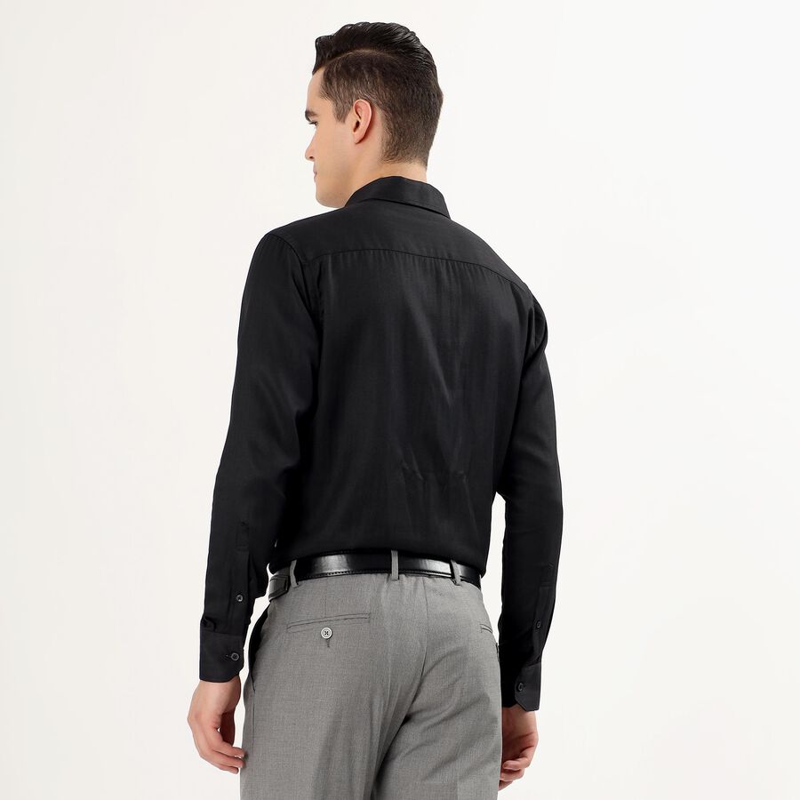 Men's Jet Black Classic Formal Shirt, Black, large
