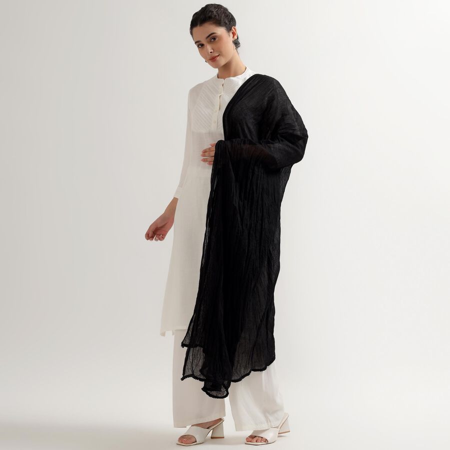 Ladies' Dupatta, Black, large image number null