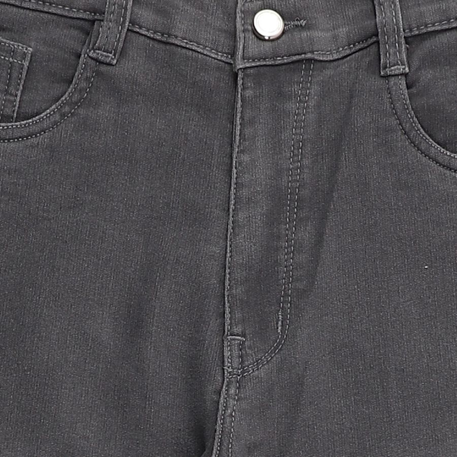 Boys' Charcoal Grey Slim Fit Jeans, Light Grey, large