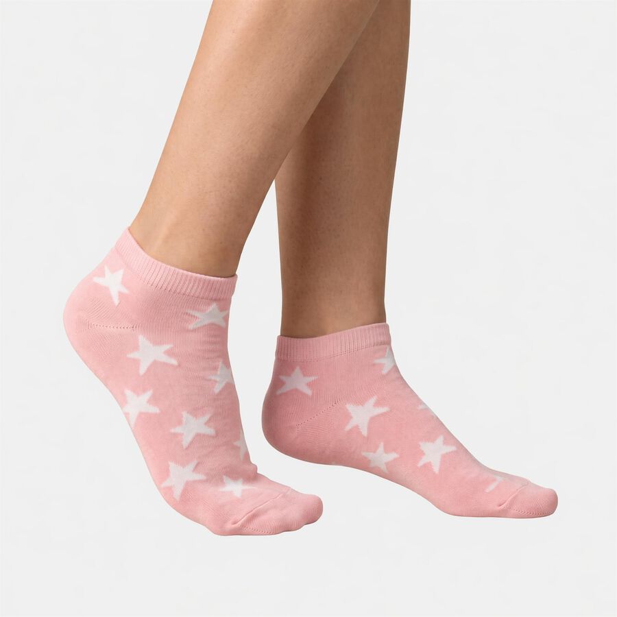 Women's Assorted Regular Fit Star Print Pack of 3 Socks, चुनिंदा, large