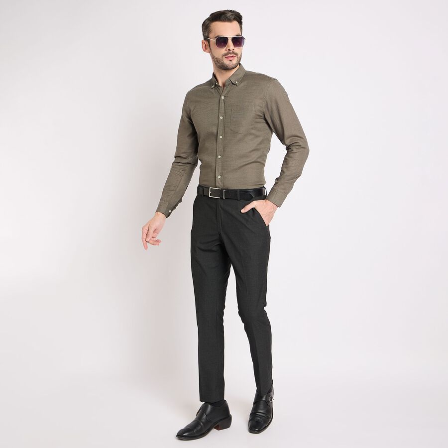 Men's 100% Cotton Casual Shirt, Olive, large image number null