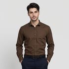 Men's Brown Formal Shirt, Brown, small