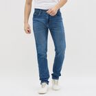 Men's Stonewashed Blue Skinny Fit Jeans, Mid Blue, small