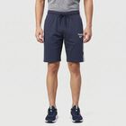 Men's Navy Blue Regular Fit Printed Jamaican Shorts, मध्यम नीला, small