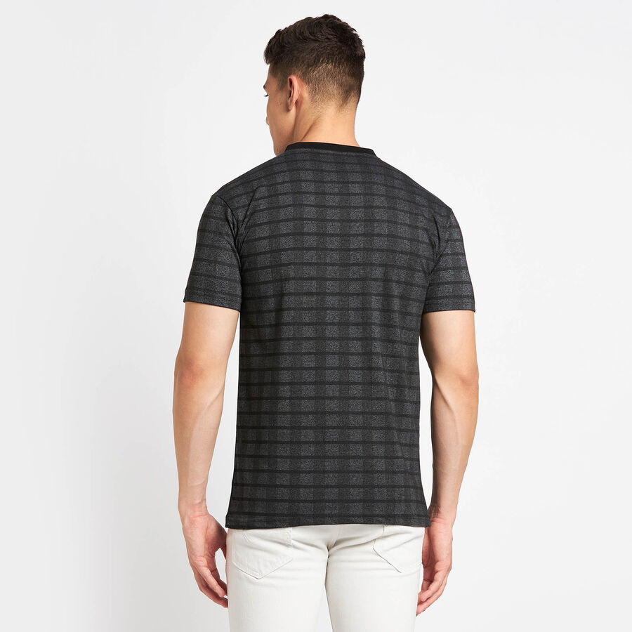 Solid Henley T-Shirt, Black, large image number null