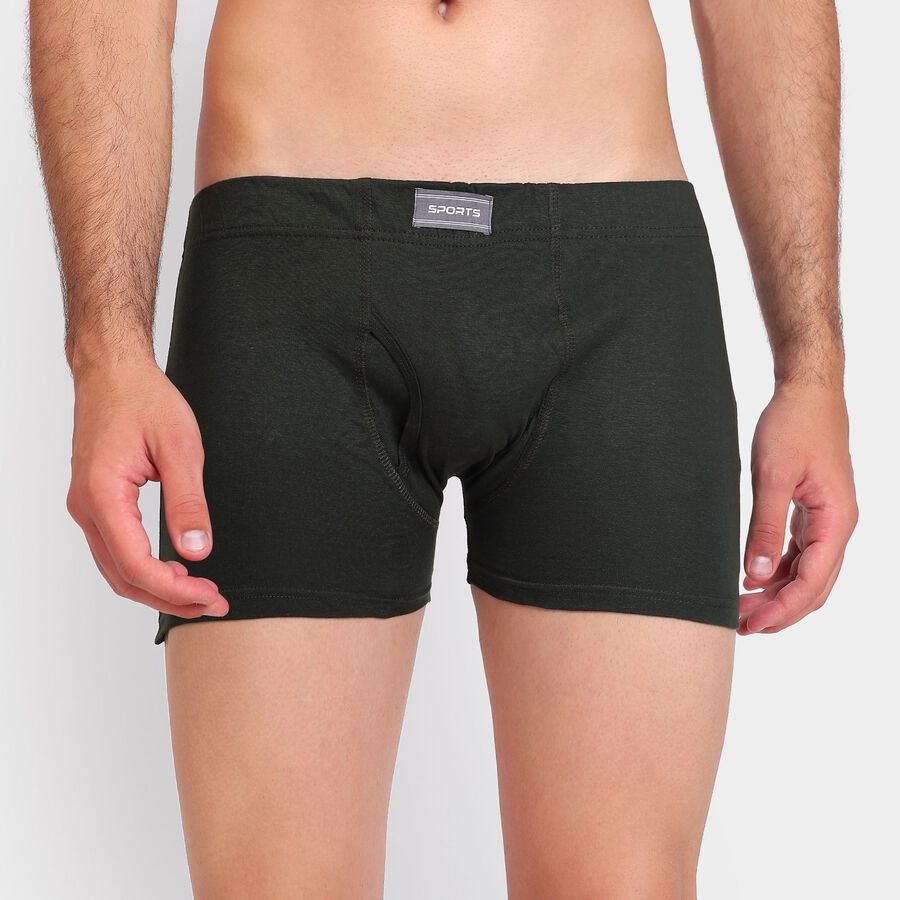 Men's 100% Cotton Trunks, Olive, large image number null