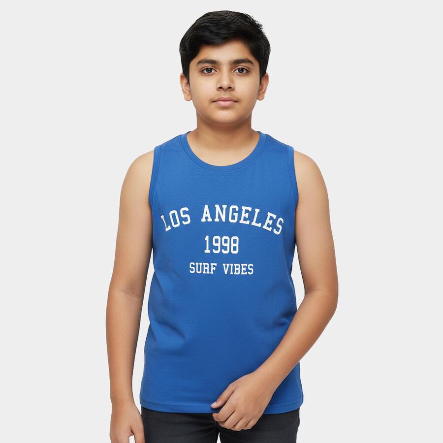 Boys' T-Shirt, Mid Blue, large