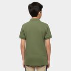 Boys Olive Round Neck Casual Half Sleeve T-Shirt, Olive, small