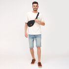 Men's Round Neck Half Sleeves T-Shirt, Off White, small image number null