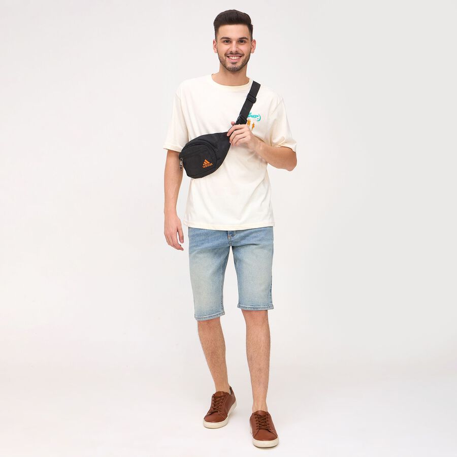 Men's Round Neck Half Sleeves T-Shirt, Off White, large image number null
